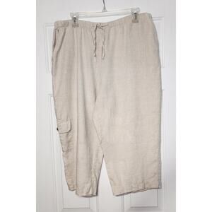 JM Collection‎ 100% Linen Capri Pants Size 14P